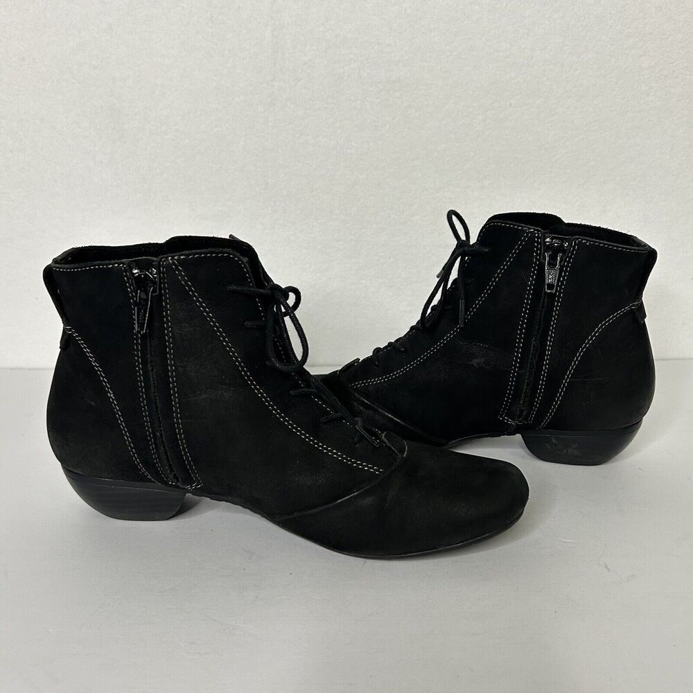 Taos Womens Impulse Size 7 Black Suede/Leather Walking City 90’s Sexy Bootie - Picture 8 of 10